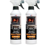 HELVET Nettoyant Vitres d’Insert pour Poêles et Cheminées - Format Mousse pour nettoyer au mieux les traces noires de suies et de fumées - 500 mL, 500.00 ml (Lot de 2)