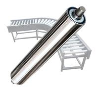 Helweet Rouleaux de Convoyeur, Transporteur Rouleau, Rouleaux Porteurs Acier avec Axe, Convoyeur a Rouleau, INOX Acier, Rouleau de Courroie de Convoyeur de Rechange pour Les Entrepôts, Φ25MM, 300MM