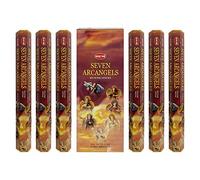 Hem 7 Bâtons d'encens Archange Agarbatti Masala - Lot de 6 tubes, 20 bâtons par boîte, Total 120 bâtons - Encens de qualité roulé à la main en Inde pour guérison, méditation, yoga, prière, paix