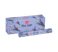 Hem Bâtons d'encens Sauge Bleue (120 bâtons, 6 boîtes à l'intérieur) - 22,9 cm de Long, 20 g par boîte - pour la méditation | Rituels | Favorise la Relaxation et Le rajeunissement.