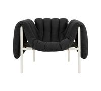 Hem Fauteuil lounge Puffy Anthracite-cream