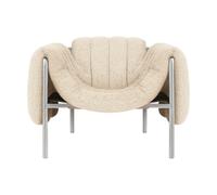 Hem Fauteuil lounge Puffy Eggshell-acier inoxydable