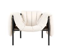 Hem Fauteuil lounge Puffy Natural-black grey
