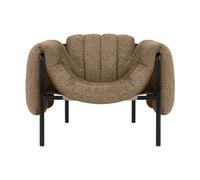 Hem Fauteuil lounge Puffy Sawdust-black grey