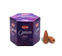 HEM Lot de 40 cônes d'encens à refoulement d'opium marron | Arôme exotique durable pour la positivité, la relaxation et le nettoyage | Poudre de bois d'aromathérapie pour soulager le stress et