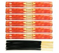 Hem Lot de 6 bâtonnets d'encens, différents parfums, 120 bâtonnets au total, ambre