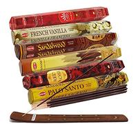 Hem Lot de 6 bâtons d'encens #22 et porte-encens avec 6 parfums les plus désirés