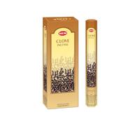 Hem Lot de 6 boîtes de 20 g de clou de girofle - Boîte de 6 tubes hexagonaux - Encens Hem roulé à la main en Inde