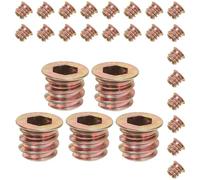 Hemobllo 100 Pièces Insert Fileté Bois M6x10 MM à Six Pans, Acier au | Filetage Intérieur et Extérieur, Pose Cachée, Protège les Panneaux, Usage Assemblage et Réparation, pour Armoires