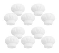 Hemobllo 10pcs Petit Chapeau de Cuisinier Blanc en Mousse Floquée, Mini Toque de Chef pour Poupées, Accessoires DIY pour Jeux de Rôle et Fête de Pâtisserie