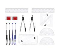 Hemobllo 2 Ensembles Kit de Dessin Géométrique en Plastique 15cm | Règle Droite, Équerre Triangulaire, Ensemble Professionnel, Paquet de Rangement, pour Artistes et Étudiants