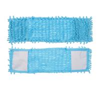 Hemobllo 2 Pièces Chiffon de Nettoyage Bleu pour Balai Serpillière Chenille | Remplacement pour Balai Plat, Absorption D'eau, Doux, Usage Maison et Coins, Accessoires Compatibles