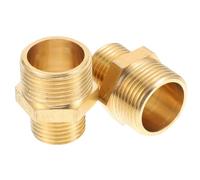 Hemobllo 2 Pièces Connecteur Cuivre Mâle Raccord Tube à Filetage Droit Double Adapté pour Eau Gaz Huile et Facile à Installer