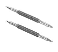 Hemobllo 2 Pièces Jeu de Poinçons à Clous à Ressort Positionnement Précis et Compact en Acier Carbone Outil Multifonction pour Bois, Métal et Verre pour Travaux de Poinçonnage