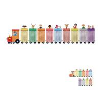 Hemobllo 2feuilles Multiplication Table Wall Stickers pour Chambre Garçon Fille Éducatif et Décoratif Faciles à Poser Thème Carton Train Déco Chambre Garçon Fille