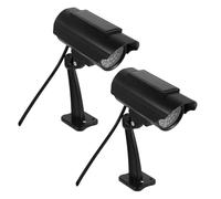 Hemobllo 2pcs Fausses Caméras de Sécurité Noires en Abs Apparence Réaliste et Dissuasion Visuelle Renforcée pour Bureau et Boutique