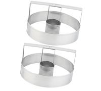 Hemobllo 2pcs Moules à Biscuits en Acier Inoxydable Argentés, Surface et Bords Polis, Forme Ronde, pour Bricolage et Pâtisserie Quotidienne