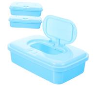 Hemobllo 3 Pcs Distributeur de Lingettes en Plastique Boîte de Lingettes Rechargeable Boîte Distributrice Humides Contenant 3 Unités Compact et Léger Cuisine et Chambre Couleur Aléatoire