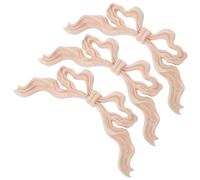 Hemobllo 3 Pièces Applique Bois Sculpté Style Européen Classique de Nœud Papillon, Structure Creuse sans Perçage, Décoration Murale Beige pour Chambre et Meubles