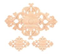 Hemobllo 3 Pièces Applique Décorative en Plastique Couleur Kaki pour Meubles, Design Unique Sculpture Robuste, Facile à Intégrer Projets DIY pour Décoration Murale et Maison