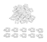 Hemobllo 30pcs Crochets à Roulettes pour Rails de Rideaux en Plastique Blanc Double Poulie, Design Incurvé Flexible, Installation Facile pour Décoration Intérieure