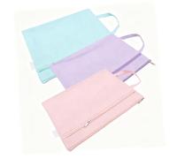 Hemobllo 3pcs Pochettes de Rangement A4 Étanches en Tissu Oxford Résistantes Fermeture Éclair et Anneau en Métal pour Organisation des Fournitures de Bureau