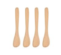 Hemobllo 4 Pièces Couteau Bois, Tête Ronde 15,5x2,7cm pour Beurre | Lotus Style Japonerie, Tartineur pour Confiture et Condiments, Beige, Usage la Cuisine Maison