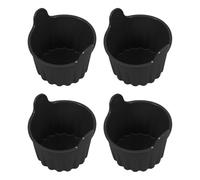 Hemobllo 4 Pièces Moules à Muffins en Silicone Rond Noir | Antiadhésif, Réutilisable et Démoulage Facile, Résiste aux Hautes Températures, pour Glaces et Snacks