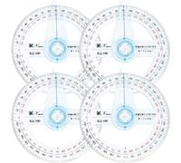 Hemobllo 4pcs Rapporteur Plastique Précis sans Bavure, Outil Rapporteur Pratique pour Étudiants, Cercle Complet pour Mesures Exactes en Dessin Technique