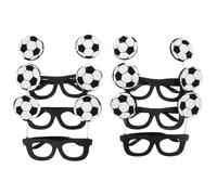 Hemobllo 6 Pièces Lunettes de Football Pailletées Noires pour Fête Sportive | Décoration de Groupe, Remplissage de Sachets, Style Créatif, pour Anniversaire à Thème et Célébration