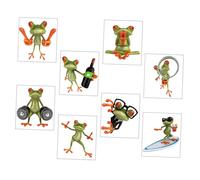 Hemobllo 8 pièces Autocollants Grenouilles Muraux Stickers Décoratifs Adhésifs Durables pour Voiture Fenêtre et Mur Facile à Poser et Enlever sans Traces Design Créatif Polyvalent
