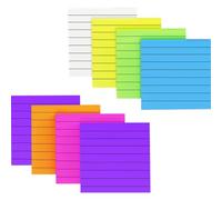 Hemobllo 8 Pièces Bloc-notes Autocollant pour Rentrée Scolaire en Pet Transparent, Pratique et Créatif 400 Feuilles Lignées pour Bureau et Apprentissage Couleur Aléatoire