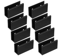 Hemobllo 8 Pièces Support de Fixation pour Étagère en Verre Noir, Pince | Pince Ajustable, pour Panneaux de 10 à 12mm, Métal, Forme Épurée, Vitrines et Mobilier D'exposition