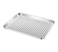 Hemobllo Acier Inoxydable Plaque de Cuisson Professionnelle Argenté | Réutilisable, Cuisson Homogène et Nettoyage Facile, Grosse Capacité, Pizza, Usage Ménager
