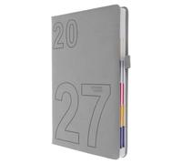 Hemobllo Agenda Journalier 2027 en Papier Pu avec Planification Horaire et Support Stylo, Calendrier Fixe du 1er Mois au 31 Décembre pour Bureau et Apprentissage
