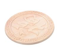 Hemobllo Applique en Bois Ronde Chinoise Vintage 7,72 Pouces Décorative | Bois Khaki, Motif Floral en Relief, Adhère aux Surfaces Lisses, pour Cadres D'exposition et Portes D'entrée