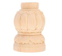 Hemobllo Applique en Bois Sculpté Ronde Style Chinois Vintage Décoratif | Bois Massif Beige, Finition Brute Assortie, pour Armoires, Pieds de Canapé, Intérieur et Extérieur