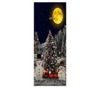 Hemobllo Autocollant de Porte de Noël 3D Autocollant Mural PVC, à Décoller Coller, Décoratif, Amovible, Facile à Poser, pour Porte et Verre, Décoration de Noël Maison et Salle de Jeux