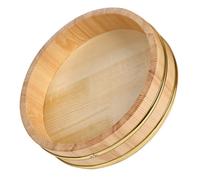 Hemobllo Bac de Mélange pour Riz à Sushi en Bois Élégant avec Bord Doré, Grosse Capacité, Facile à Entretenir, pour Sashimi et Homard Lors D'occasions Spéciales