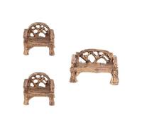 Hemobllo Banc Miniature 3 Pièces en Résine Marron pour Jardin Miniature | Décor Micro Paysage, Finition Réaliste Peinte à Main, Résiste aux Intempéries et Décoloration