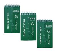 Hemobllo Bloc-notes de Vocabulaire 3pcs pour Élèves, Papier Vert, Design Créatif, pour Bureau et École, Prise de Notes et Planification DIY