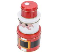 Hemobllo Boîte à Bonbons de Noël en Tôle Rouge Père Noël 3d, Capacité Suffisante, Design Festif pour Boulangerie ou Centre Commercial