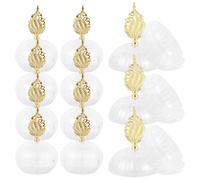Hemobllo Boîte à friandises Transparente 12Pcs avec Décoration Feuille Dorée 3D Petite Boîte Cadeau Ronde en Plastique pour Bonbons Collations Mariage Anniversaire Fête