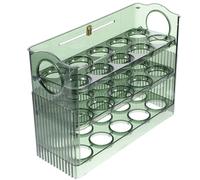 Hemobllo Boîte à Œufs 3 Couches pour Réfrigérateur en Plastique Conception Élargie et Profonde Plateau à Œufs Grand Espace de Rangement pour Cuisines et Familles