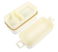 Hemobllo Boîte Bento Double Compartiment 850ml en Pp, Étanche, Blanche | Facile à Transporter, pour Pique-niques et Bureau, Fermeture Soignée, Limite L’évaporation, pour Étudiants