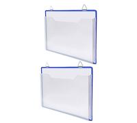 Hemobllo Boîte de rangement documents murale Organisateur mural de dossiers suspendus transparent 2 pièces A4 en plastique pour business