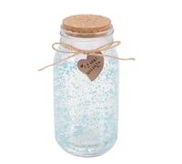 Hemobllo Bouteille en Verre Bleu à Bouchon Design Stopper, Bocal Lumineux à Souhaits Multi-Usage pour Décoration de Noël et Rangement Maison
