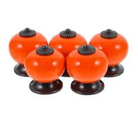 Hemobllo Bouton de Tirage Halloween Ronde en Céramique 5 Pièces | Orange, Installation Facile, Métal Vis Inclus, Style Simple et Délicat, pour Placard la Cuisine