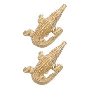 Hemobllo Boutons de commode en laiton alligator 2PCS - Poignées de tirage vintage pour armoires et espaces intérieurs, installation simple, résistantes à l'usure