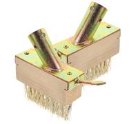 Hemobllo Brosse de Désherbage Outil de Jardinage 2pcs en Fil d'acier Manche en Bois Anti-dérapant pour Jardin et Terrasse pour Fête